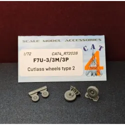 Cat4-r72028 1/72 F7u-3/3m/3p Cutlass Wheels Type2 Aircraft Accessories