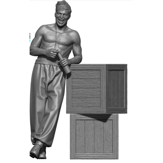 Black Snake Waffen-18 1/35 Waffen-ss Crew Member Normandy Summer 1944 Resin Figure Kit