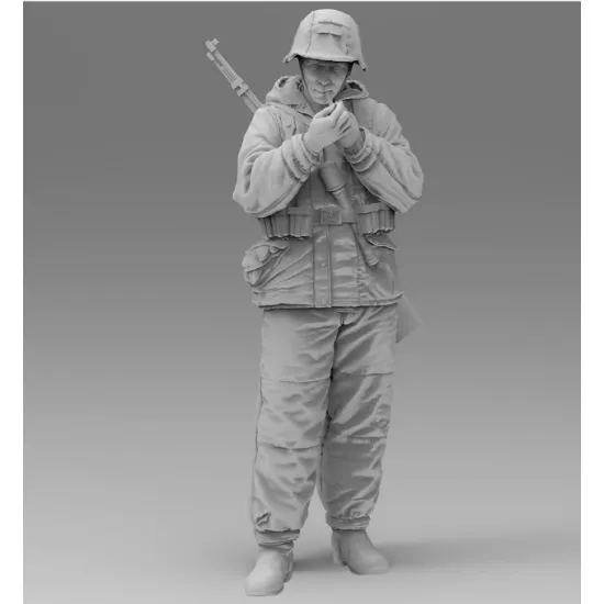 Black Snake Ttnkf-02 1/35 Infantryman Totenkopf In Winter Uniform Taking A Coffee Break Eastern Front 1943-44