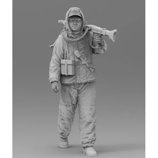 Black Snake Ttnkf-05 1/35 Infantryman Totenkopf In Winter Uniform Mg 42 Gunner Eastern Front
