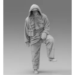 Black Snake Ttnkf-07 1/35 Infantryman Totenkopf In Winter Uniform Sidecar Crew Eastern Front