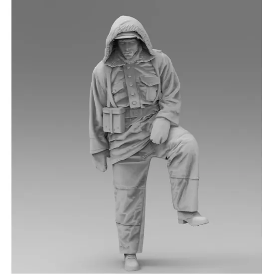 Black Snake Ttnkf-07 1/35 Infantryman Totenkopf In Winter Uniform Sidecar Crew Eastern Front