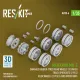 Reskit Rs-av35-0006 1/35 Merkava Mk 3 Damaged Rubber Bandage Wheels 12 Pairs Track Sprockets 2 Pcs Idler Wheels 2 Pcs For Meng/Hobbyboss Kit 3d Printed