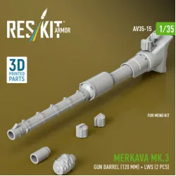 Reskit Rs-av35-0015 1/35 Merkava Mk 3 Gun Barrel 120 Mm Lws 2 Pcs For Meng Kit 3d Printed