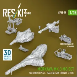 Reskit Rs-av35-0019 1/35 Merkava Mk 3 Mg Set W Cover 3 Pcs Machine Gun Mounts 3 Pcs For Meng/Hobbyboss Kit 3d Printed