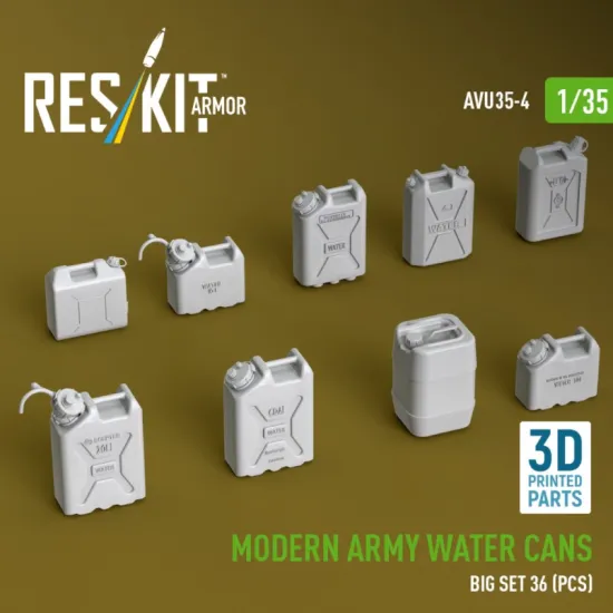Reskit Rs-avu35-0004 1/35 Modern Army Water Cans Big Set 3d Printed