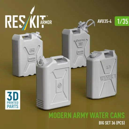 Reskit Rs-avu35-0004 1/35 Modern Army Water Cans Big Set 3d Printed