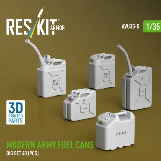 Reskit Rs-avu35-0005 1/35 Modern Army Fuel Cans Big Set 3d Printed
