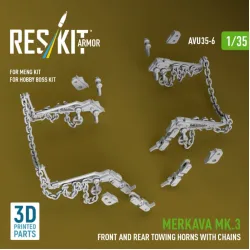 Reskit Rs-avu35-0006 1/35 Merkava Mk 3 Front And Rear Towing Horns With Chains For Meng/Hobby Boss Kit 3d Printed