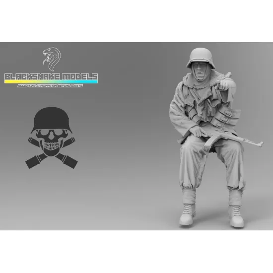 Black Snake Ttnkf-10 1/35 Rider Totenkopf In Winter Gear Eastern Front