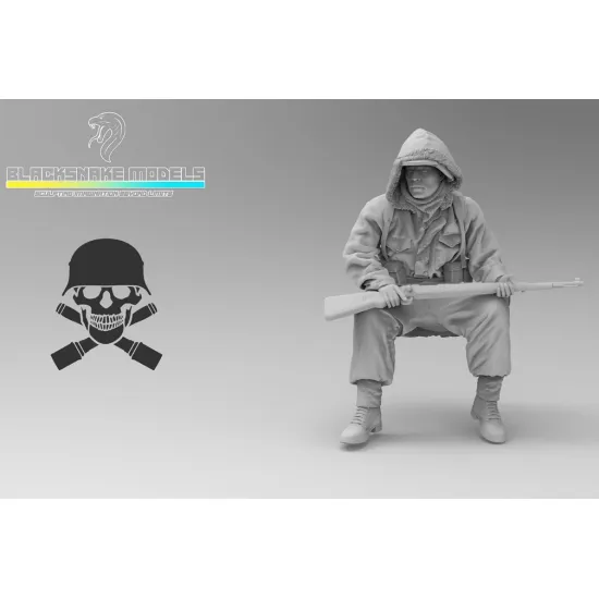 Black Snake Ttnkf-14 1/35 Rider Totenkopf In Winter Gear Eastern Front Eastern Front