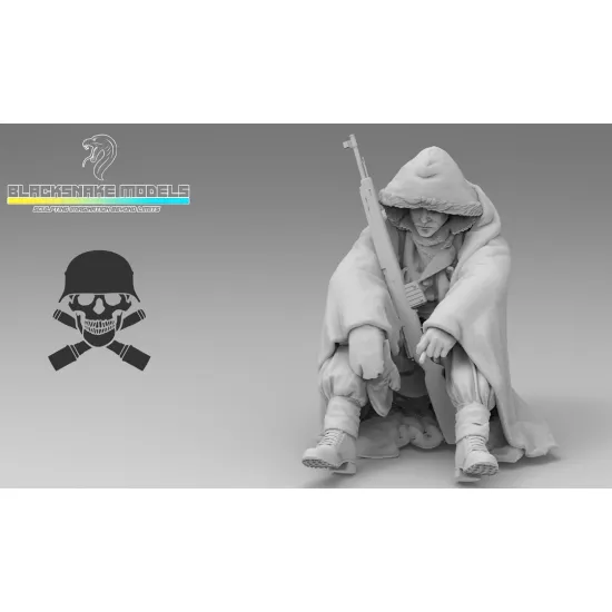 Black Snake Ttnkf-15 1/35 Rider Totenkopf In Winter Gear Eastern Front Eastern Front