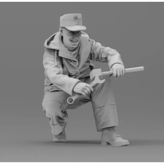 Black Snake Tiger-crew-02 1/35 Tiger Crew Totenkopf In Winter Uniform Eastern Front Resin Kit