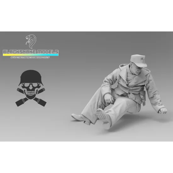 Black Snake Tiger-crew-04 1/35 Tiger Crew Totenkopf In Winter Uniform Eastern Front Resin Kit