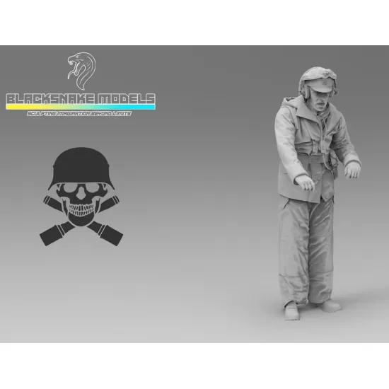 Black Snake Tiger-crew-05 1/35 Tiger Commander Totenkopf In Winter Uniform Eastern Front Resin Kit