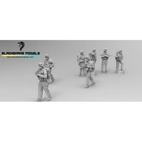 Black Snake Fr-afgha 1/35 7 French Troops In Afghanistan Resin Figur Kit