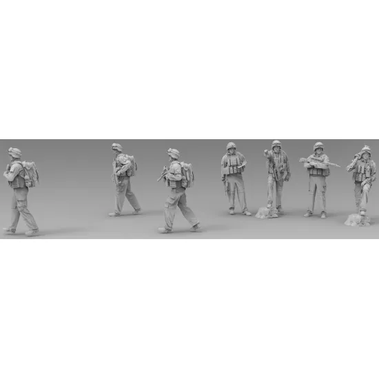 Black Snake Fr-afgha 1/35 7 French Troops In Afghanistan Resin Figur Kit