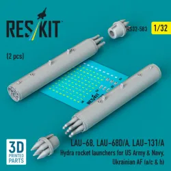 Reskit Rs32-0583 1/32 Lau-68 Lau-68d/A Lau-131/A Hydra Rocket Launchers For Us Army Navy Ukrainian Af A/C H 2 Pcs 3d Printed
