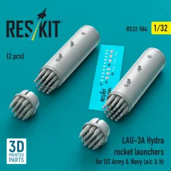 Reskit Rs32-0584 1/32 Lau-3a Hydra Rocket Launchers For Us Army Navy A/C H 2 Pcs 3d Printed