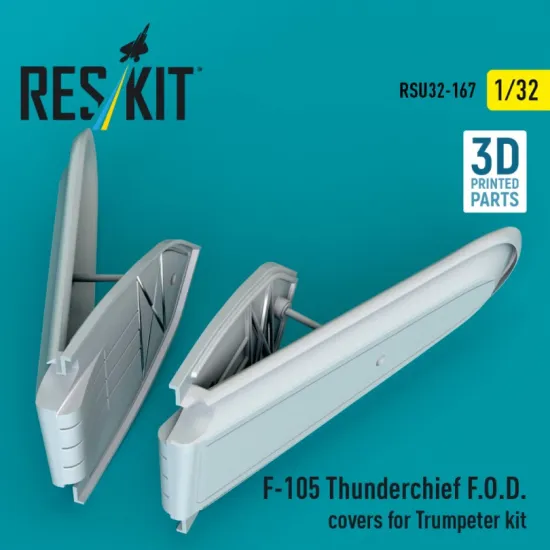 Reskit Rsu32-0167 1/32 F-105 Thunderchief F O D Covers For Trumpeter Kit 3d Printed