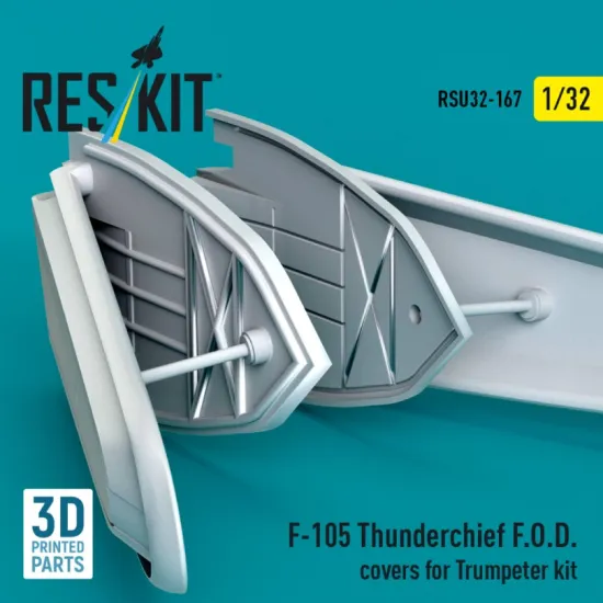 Reskit Rsu32-0167 1/32 F-105 Thunderchief F O D Covers For Trumpeter Kit 3d Printed