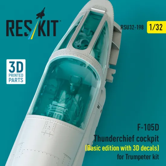 Reskit Rsu32-0198 1/32 F-105d Thunderchief Cockpit Basic Edition With 3d Decals For Trumpeter Kit 3d Printed