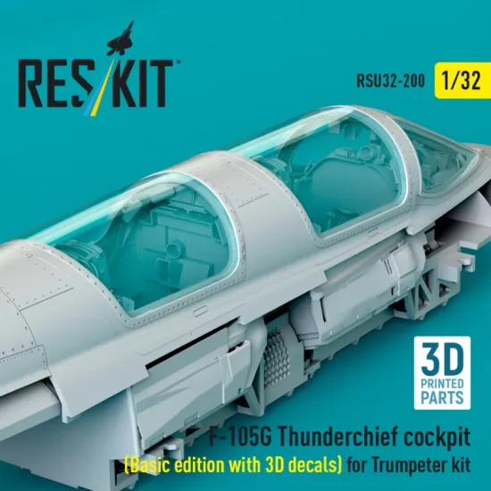 Reskit Rsu32-0200 1/32 F-105g Thunderchief Cockpit Basic Edition With 3d Decals For Trumpeter Kit