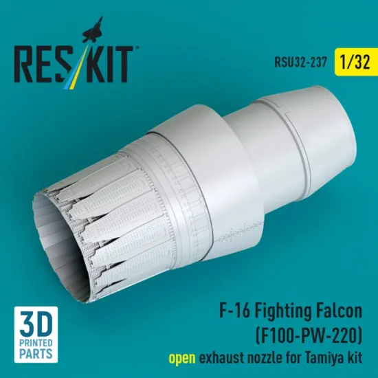 Reskit Rsu32-0237 1/32 F-16 Fighting Falcon F100-pw-220 Open Exhaust Nozzle For Tamiya Kit 3d Printed
