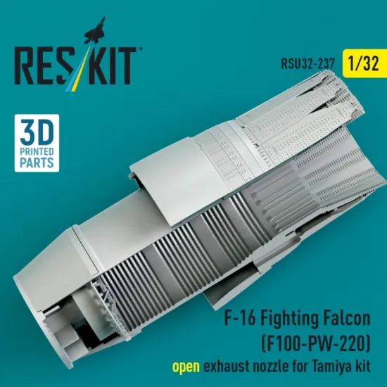 Reskit Rsu32-0237 1/32 F-16 Fighting Falcon F100-pw-220 Open Exhaust Nozzle For Tamiya Kit 3d Printed