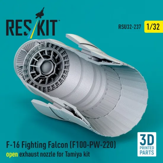 Reskit Rsu32-0237 1/32 F-16 Fighting Falcon F100-pw-220 Open Exhaust Nozzle For Tamiya Kit 3d Printed