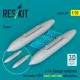 Reskit Rsu32-0247 1/32 F-14 Tomcat External Fuel Tanks 1000l Early And Late With Pylons 2pcs 3d Printed