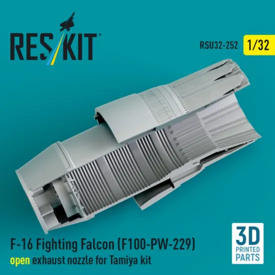 Reskit Rsu32-0252 1/32 F-16 Fighting Falcon F100-pw-229 Open Exhaust Nozzle For Tamiya Kit 3d Printed