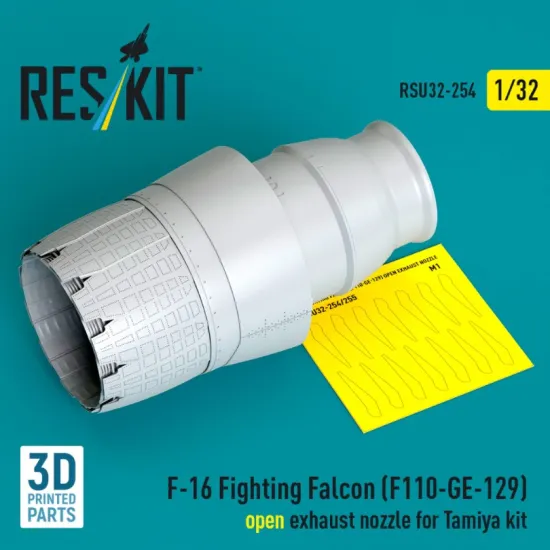 Reskit Rsu32-0254 1/32 F-16 Fighting Falcon F110-ge-129 Open Exhaust Nozzle For Tamiya Kit 3d Printed