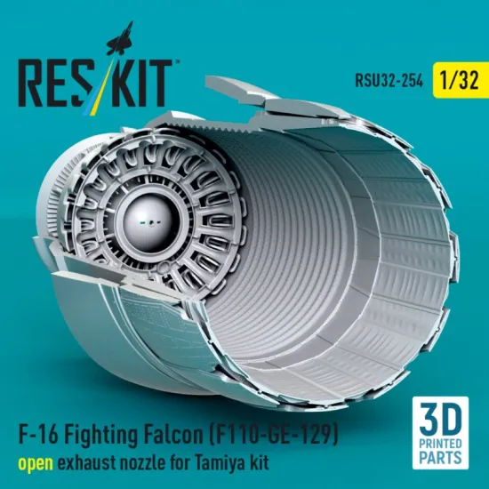 Reskit Rsu32-0254 1/32 F-16 Fighting Falcon F110-ge-129 Open Exhaust Nozzle For Tamiya Kit 3d Printed