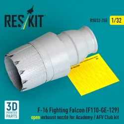 Reskit Rsu32-0255 1/32 F-16 Fighting Falcon F110-ge-129 Open Exhaust Nozzle For Academy / Afv Club Kit 3d Printed