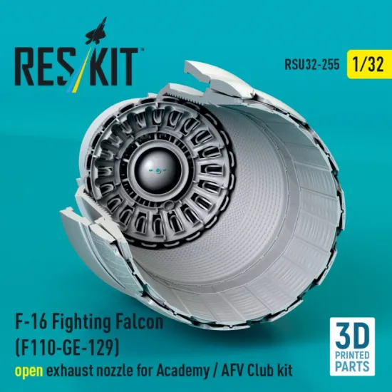 Reskit Rsu32-0255 1/32 F-16 Fighting Falcon F110-ge-129 Open Exhaust Nozzle For Academy / Afv Club Kit 3d Printed