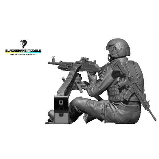 Black Snake Rhp-03 1/35 1st Rhp Mag58 Gunner Franch Forces Resin Figure Kit