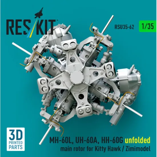 Reskit Rsu35-0062 1/35 Mh-60l Uh-60a Hh-60g Unfolded Main Rotor For Kitty Hawk Zimimodel 3d Printed