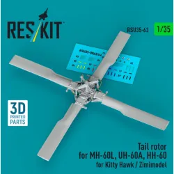 Reskit Rsu35-0063 1/35 Tail Rotor For Mh-60l Uh-60a Hh-60 For Kitty Hawk / Zimimodel 3d Printed