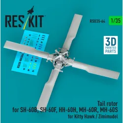 Reskit Rsu35-0064 1/35 Tail Rotor For Sh-60b Sh-60f Hh-60h Mh-60r Mh-60s For Kitty Hawk/Zimimodel 3d Printed