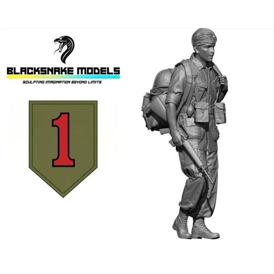 Black Snake Bro-05 1/35 Us Soldier Big Red One Vietnam War Resin Figure Kit