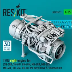 Reskit Rsu35-0071 1/35 T700 Right Engine Sh-60b Sh-60f Hh-60h Mh-60r Mh-60s Mh-60l Uh-60a Hh-60 For Kitty Hawk / Zimimodel Kit 3d Printed