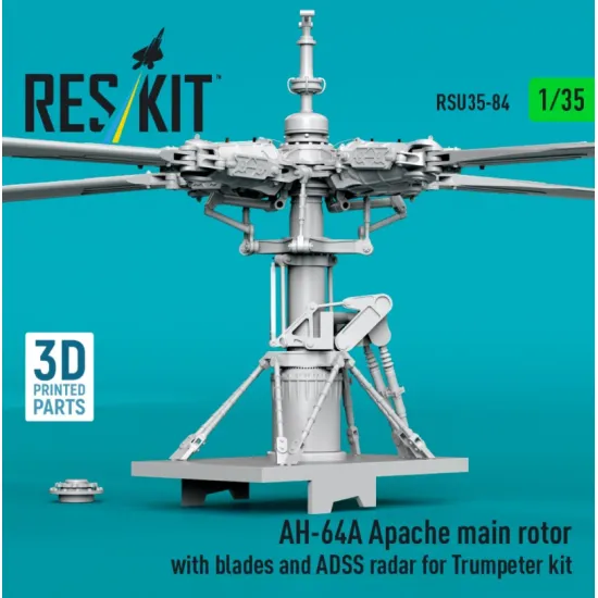 Reskit Rsu35-0084 1/35 Ah-64a Apache Main Rotor With Blades And Adss Radar For Trumpeter Kit 3d Printed