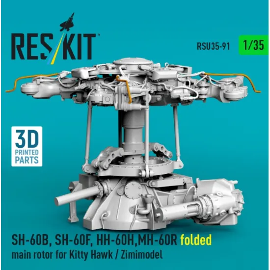 Reskit Rsu35-0091 1/35 Sh-60b Sh-60f Hh-60h Folded Main Rotor For Kitty Hawk / Zimimodel 3d Printed