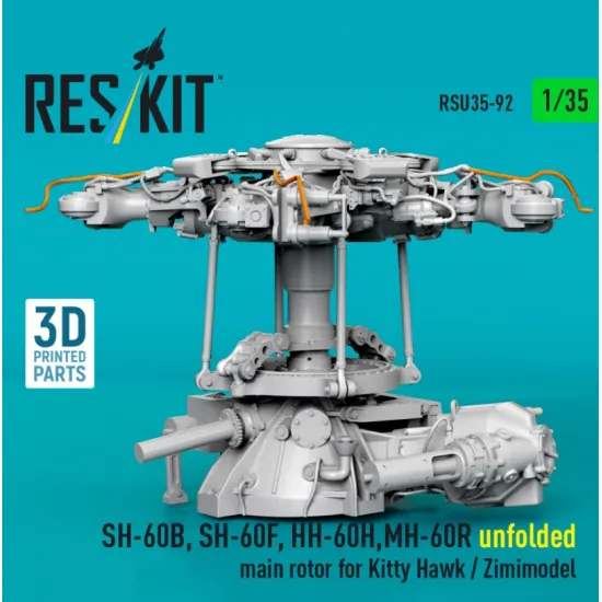 Reskit Rsu35-0092 1/35 Sh-60b Sh-60f Hh-60h Unfolded Main Rotor For Kitty Hawk / Zimimodel 3d Printed