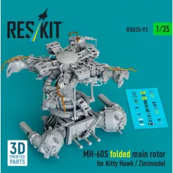 Reskit Rsu35-0093 1/35 Mh-60s Folded Main Rotor For Kitty Hawk / Zimimodel 3d Printed