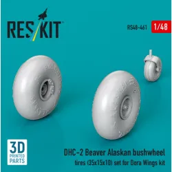 Reskit Rs48-0461 1/48 Dhc-2 Beaver Alaskan Bushwheel Tires 35/15/10 Set For Dora Wings Kit 3d Printed