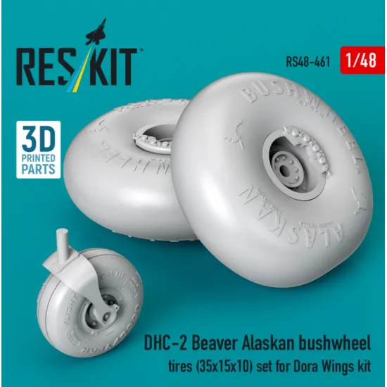 Reskit Rs48-0461 1/48 Dhc-2 Beaver Alaskan Bushwheel Tires 35/15/10 Set For Dora Wings Kit 3d Printed