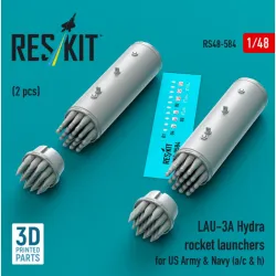 Reskit Rs48-0584 1/48 Lau-3a Hydra Rocket Launchers For Us Army Navy A/C H 2pcs 3d Printed