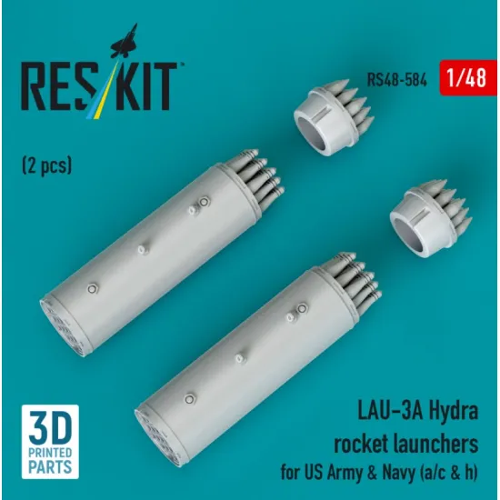 Reskit Rs48-0584 1/48 Lau-3a Hydra Rocket Launchers For Us Army Navy A/C H 2pcs 3d Printed